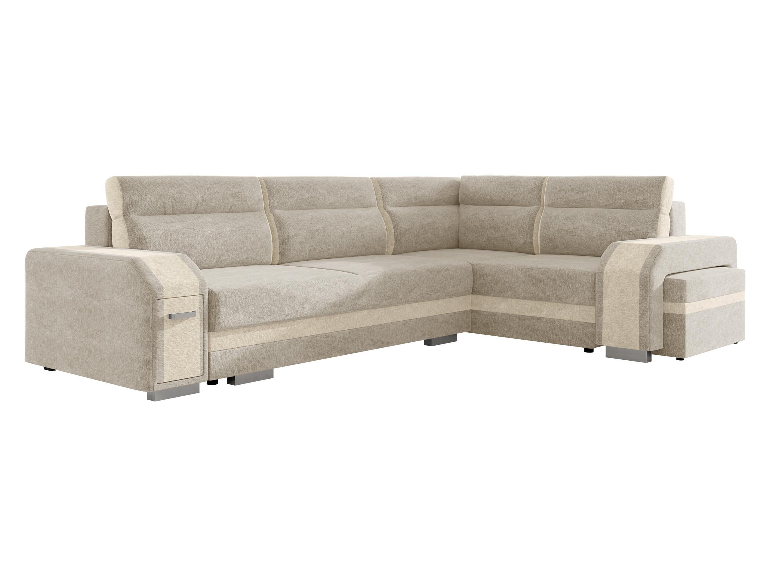 ECKSOFA Assan, Seite: Rechts - Chromfarben/Beige, Holz/Kunststoff (305/205cm) - MIRJAN24