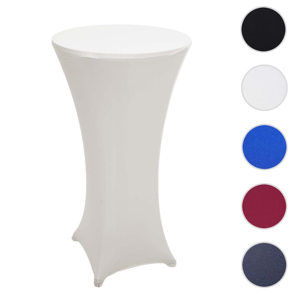 STEHTISCH + HUSSE rund Silber, Cremeweiß 2er-Set - Silberfarben/Creme, Textil (60/60/110cm) - MCW