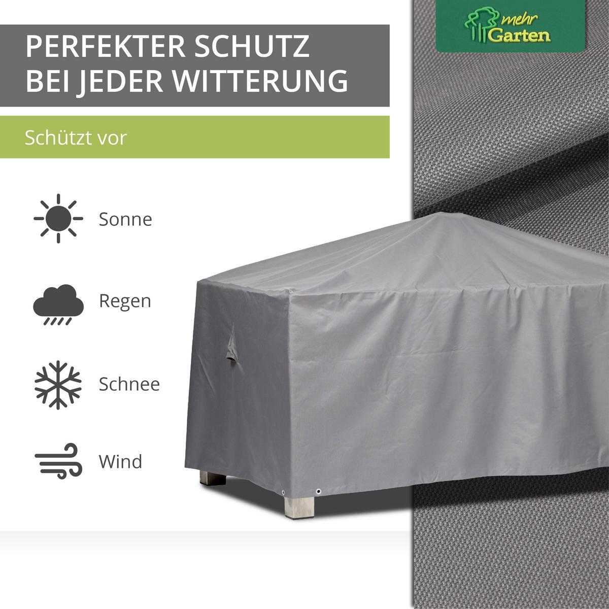 SCHUTZHÜLLE für Gartentisch Rechteckig SHP-20053 - Grau, Kunststoff (205/71/105cm) - mehr Garten