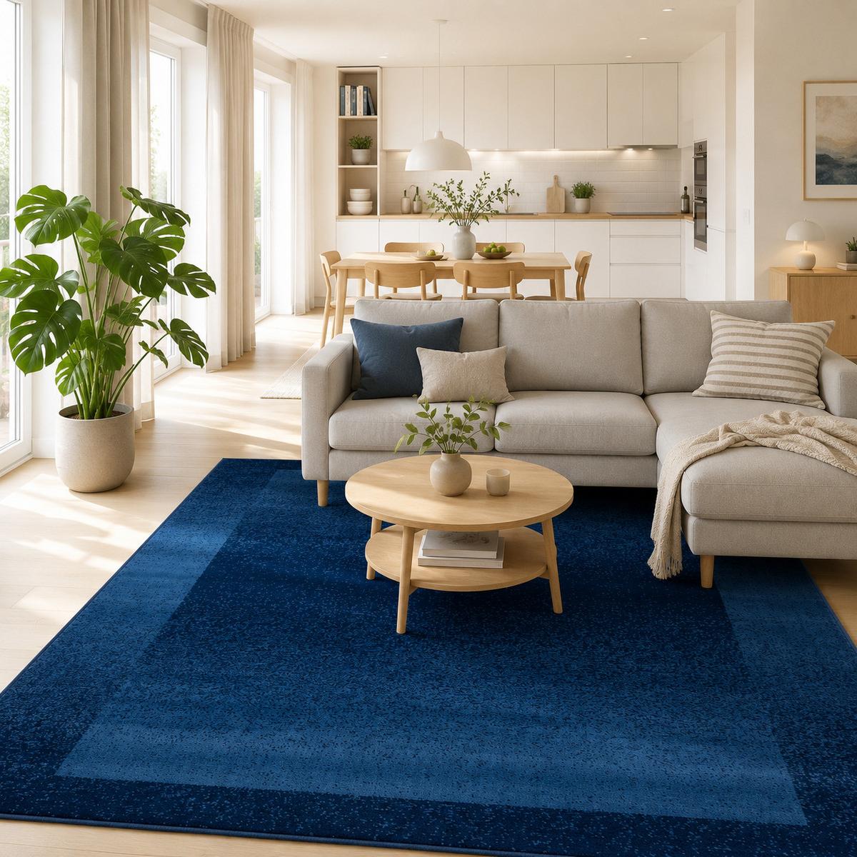 MODERN DESIGNER VELOURS TEPPICH SAMBA - Dunkelblau, Textil (190/280cm) - Pergamon