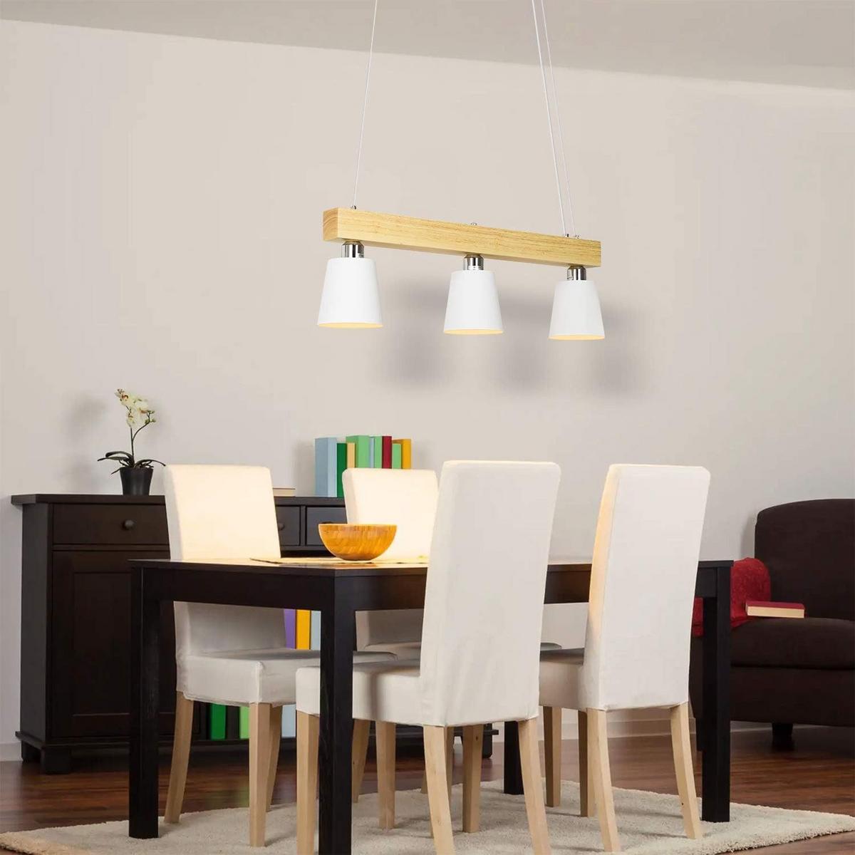 PENDELLEUCHTE Formel 3-flammig 70/14/23 cm - Weiß, Holzwerkstoff (70/14/23cm) - Nettlife