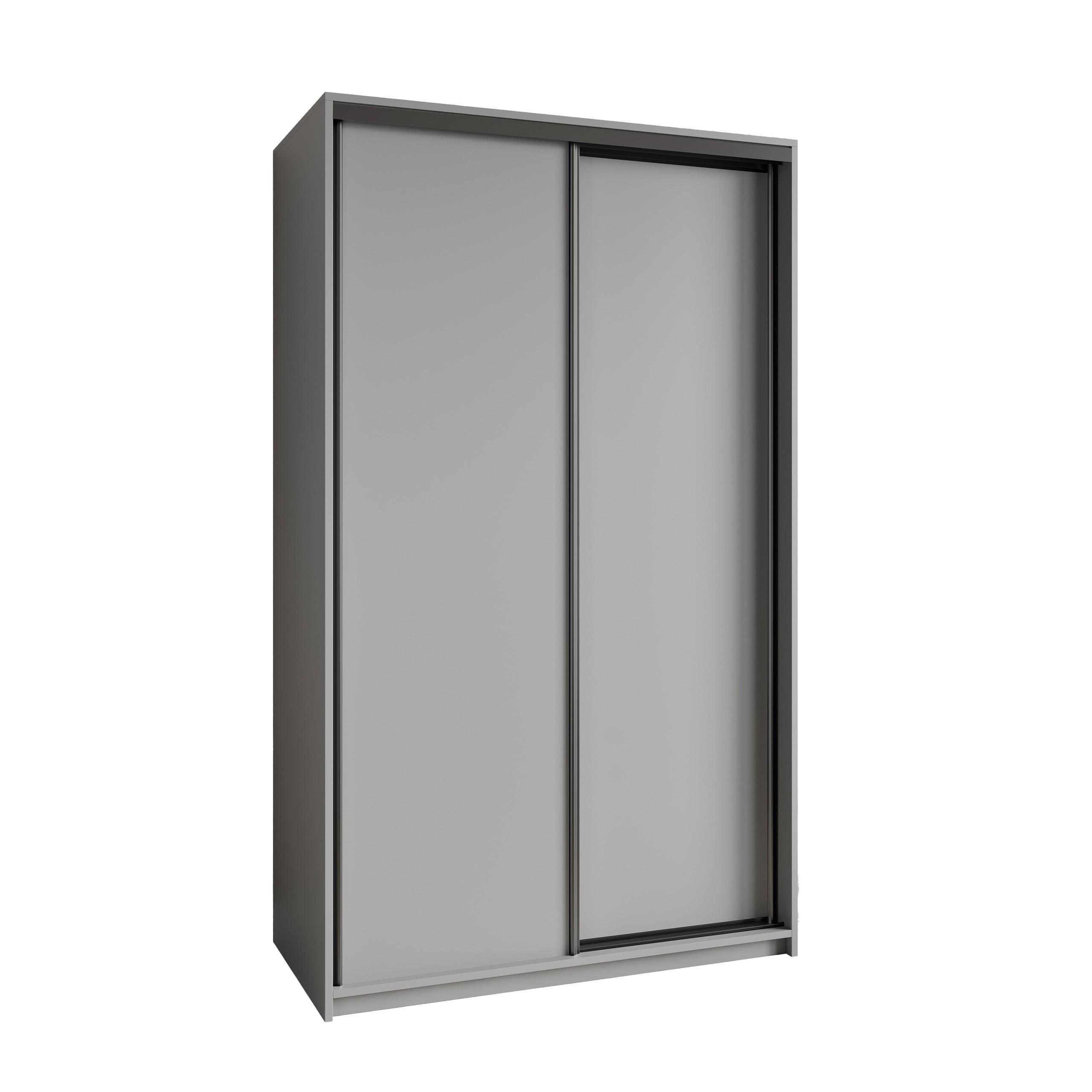SCHWEBETÜRENSCHRANK NISSE 120/205/60 cm 2-türig Graphitfarben - Graphitfarben, Holzwerkstoff (120/205/60cm) - MASSENO