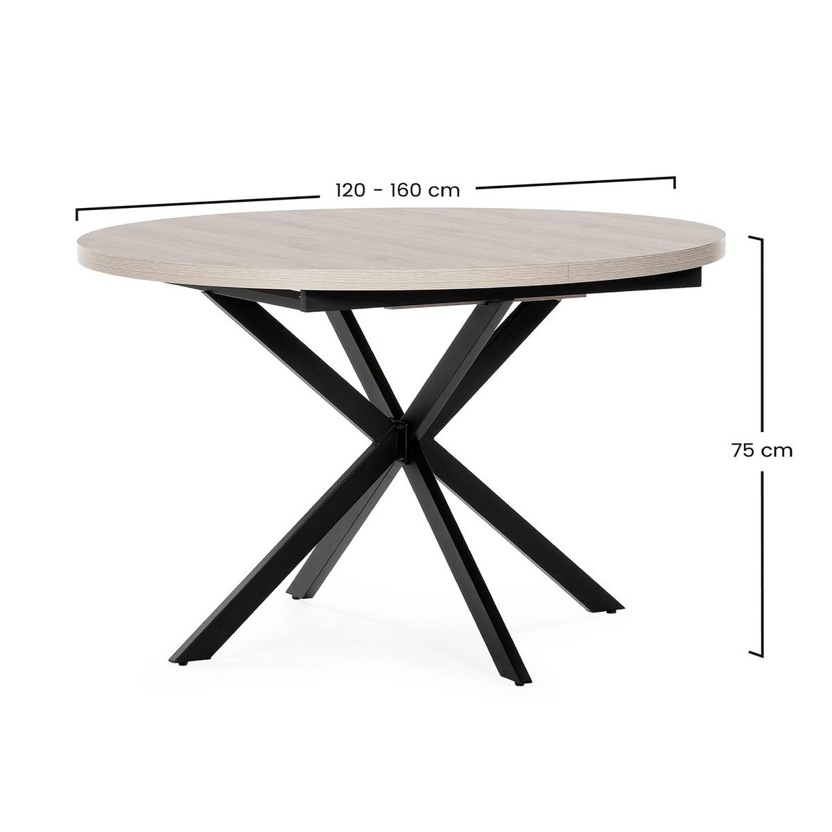 ESSTISCH Murano Eiche-Optik, 120-160 cm - Eichefarben, Holzwerkstoff (120/120/75cm) - VS Venta-stock