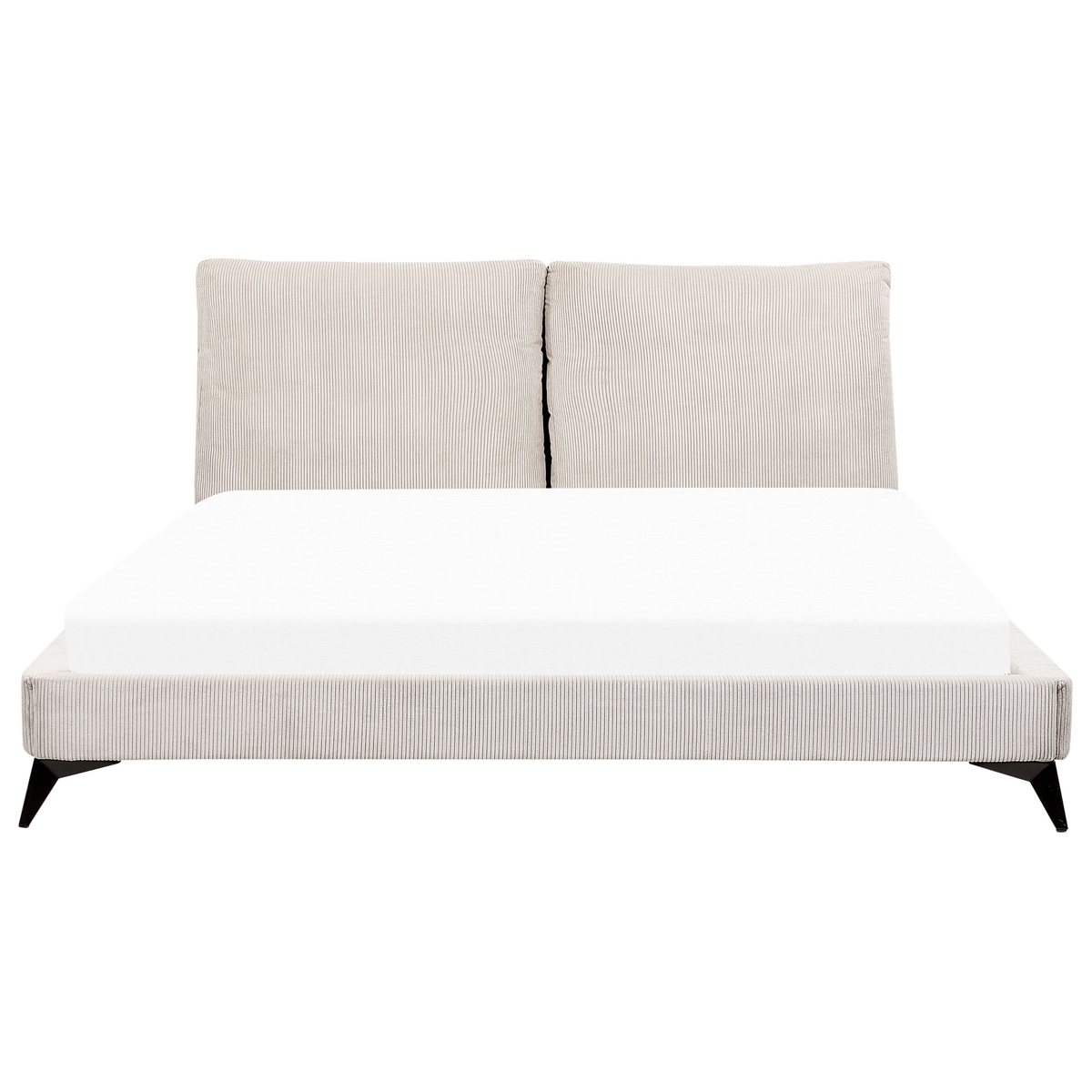 POLSTERBETT 180/200cm Helles Beige Melle - Beige, Naturmaterialien/Textil (180/200cm) - Beliani