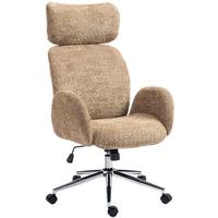 BÜROSTUHL Polyester Braun - Silberfarben/Braun, Textil/Metall (65/123/75cm) - HOMCOM