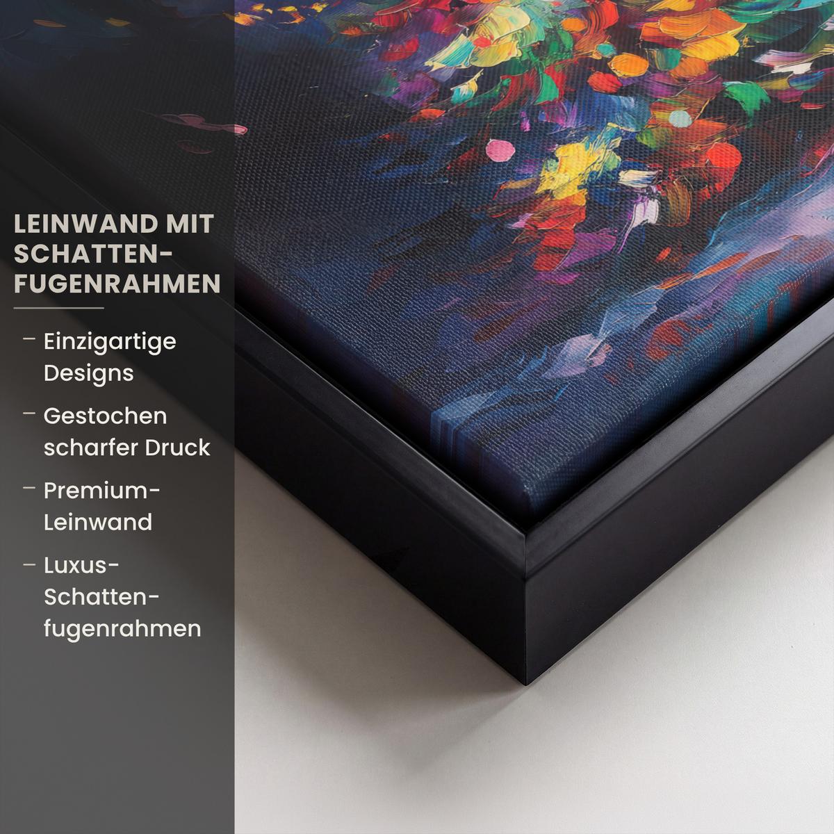 LEINWAND Bilder mit Rahmen - Weihnachtsbaum - Weihnachten - Abstrakt - Farbenfroh - 20x20 - Multicolor, Textil (20/20cm) - MuchoWow