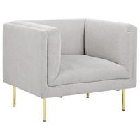 SESSEL Hellgrau Moen - Goldfarben/Grau, Textil (87/72/75cm) - Beliani