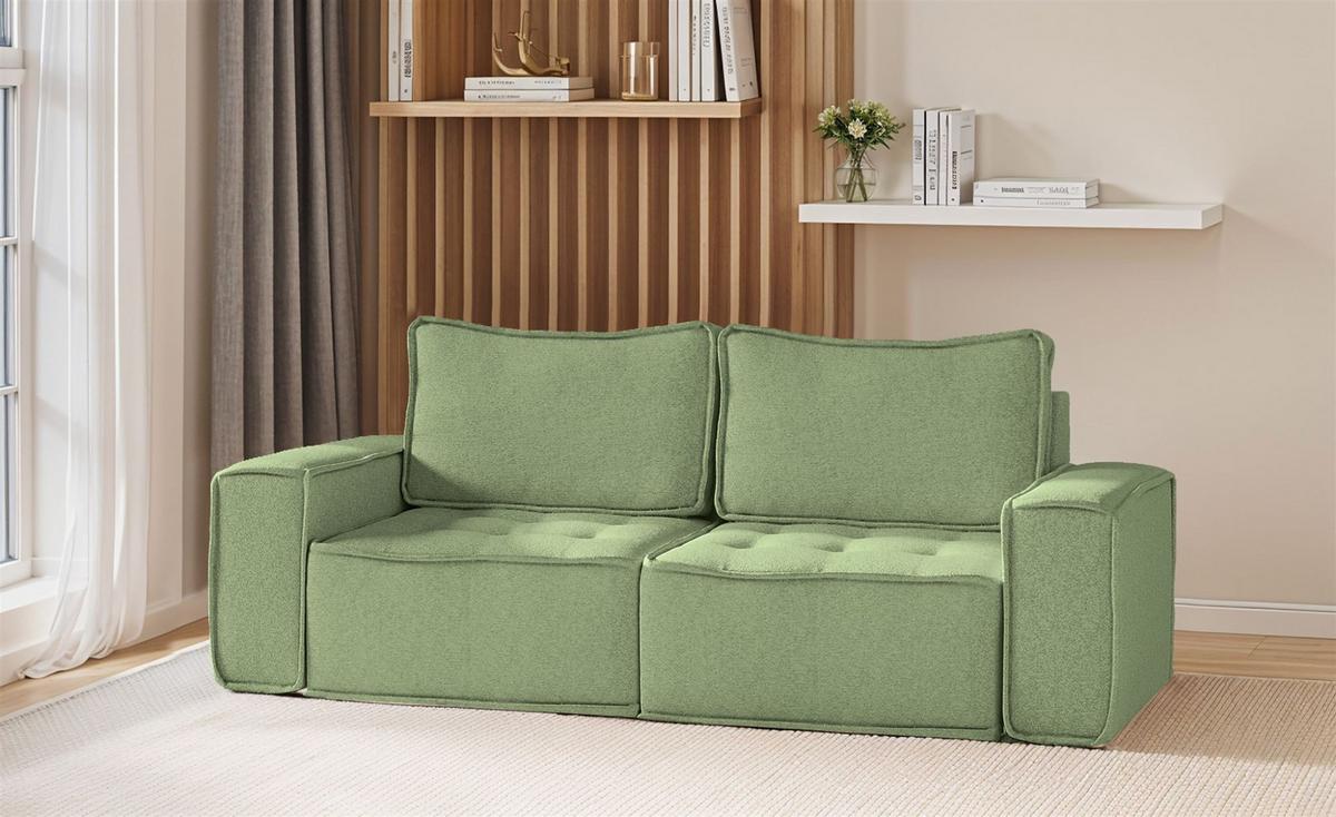 SOFA Sande In Alpine - Hellgrün, Holzwerkstoff/Textil (212/85/90cm) - Fun Möbel