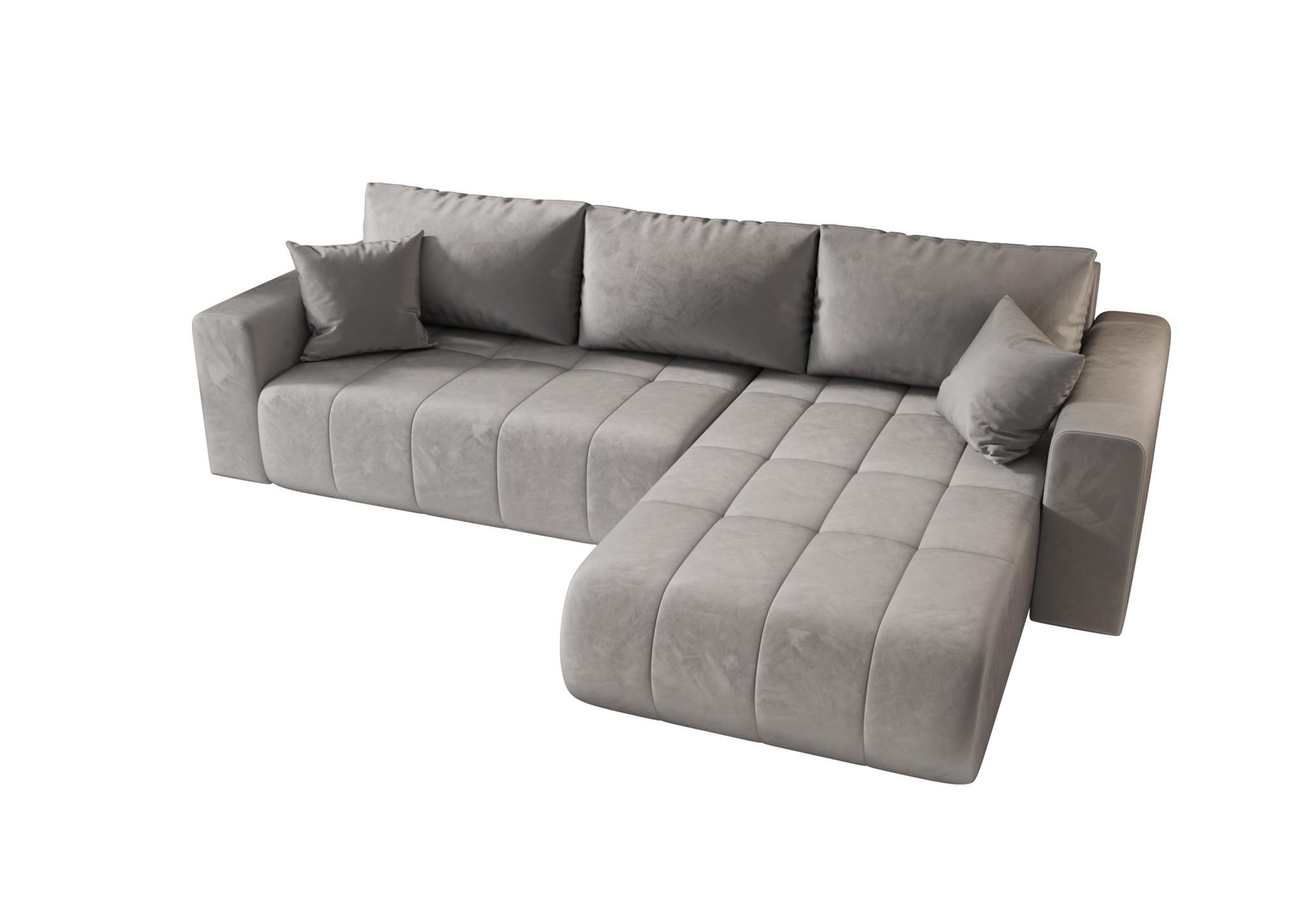 ECKSOFA Camila - Hellgrau, Holzwerkstoff/Textil (280/185cm) - Fun Möbel