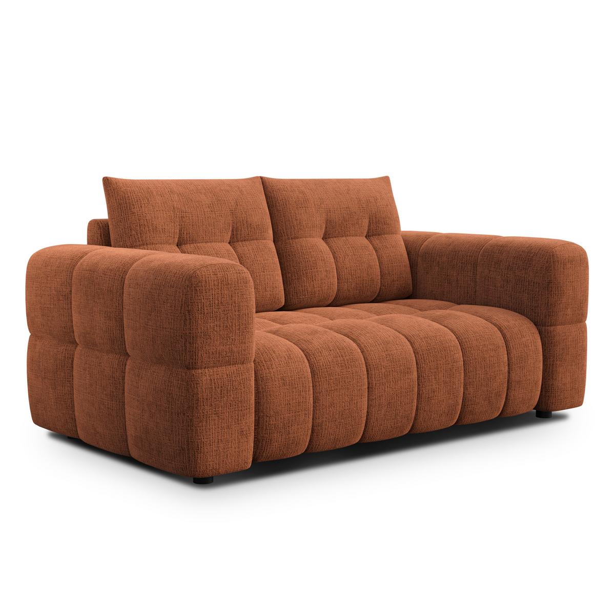 SOFA CLOUDI 2-Sitzer, rostrot - Schwarz/Orange, Holz/Textil (181/89/104cm) - Wozimo