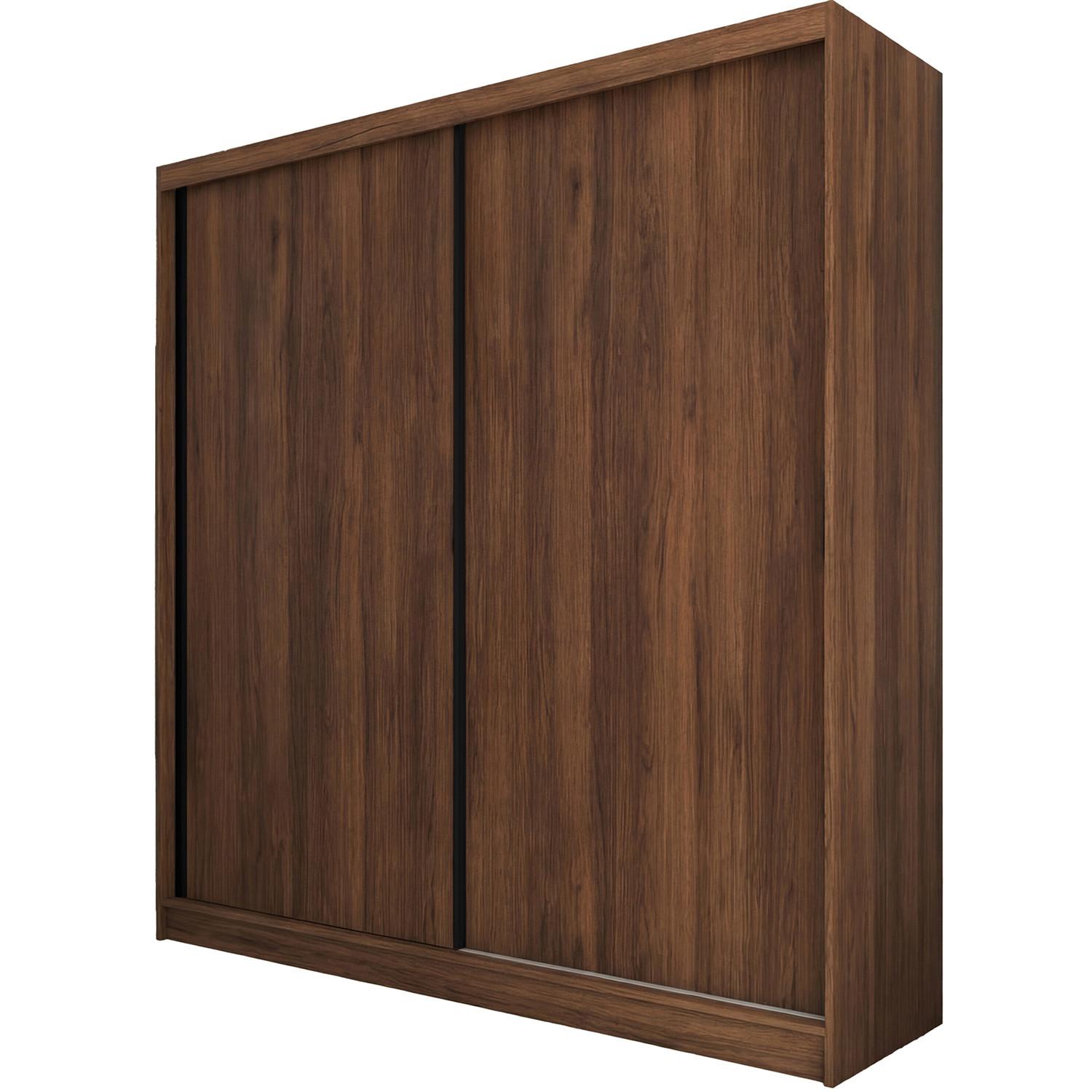 SCHWEBETÜRENSCHRANK Mario II mit Schubladen, ohne Spiegel 200/216/61 Walnuss - Walnussfarben, Holzwerkstoff (200/216/61cm) - Beautysofa