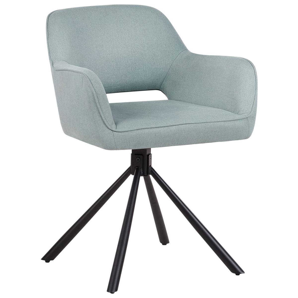 ESSZIMMERSTUHL 2er-Set Mintgrün Loures - Schwarz/Mintgrün, Textil (56/80/63cm) - Beliani