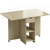 KLAPPBARER-ESSTISCH Spanplatte Naturholz - Naturfarben, Holzwerkstoff (114.5/70/75cm) - HOMCOM