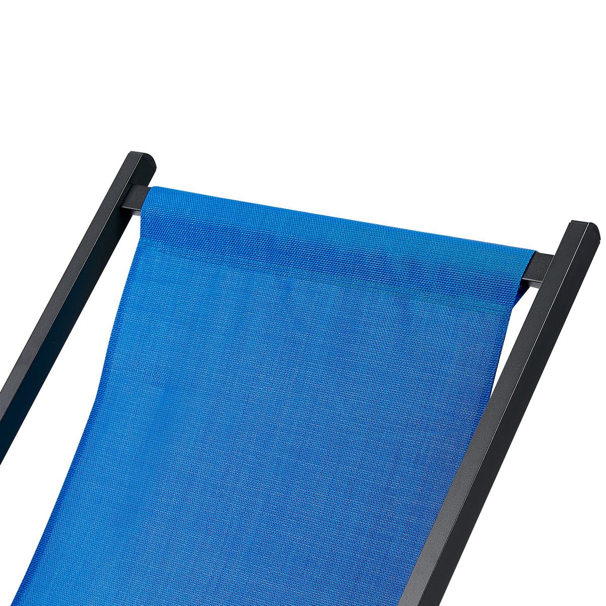 GARTENLIEGE schwarz/blau Locri II - Blau/Schwarz, Metall (60/79/95cm) - Beliani