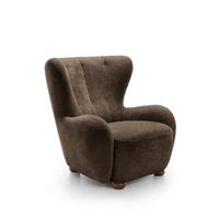 SESSEL MIST, Polstersessel Klassisch Loungesessel, Chenille-Stoff Braun - Braun, Holz/Holzwerkstoff (88/91/100cm) - MASSENO