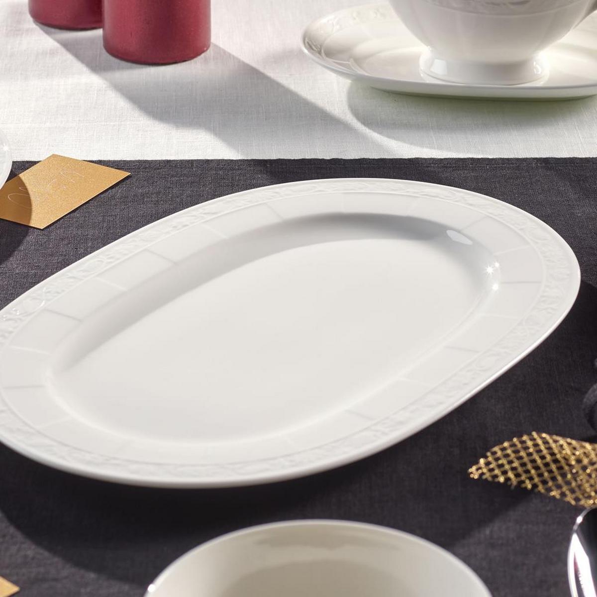 SERVIERPLATTE White Pearl weiß 35 x 24 cm - Weiß, Keramik (24/1.7/35cm) - Villeroy & Boch