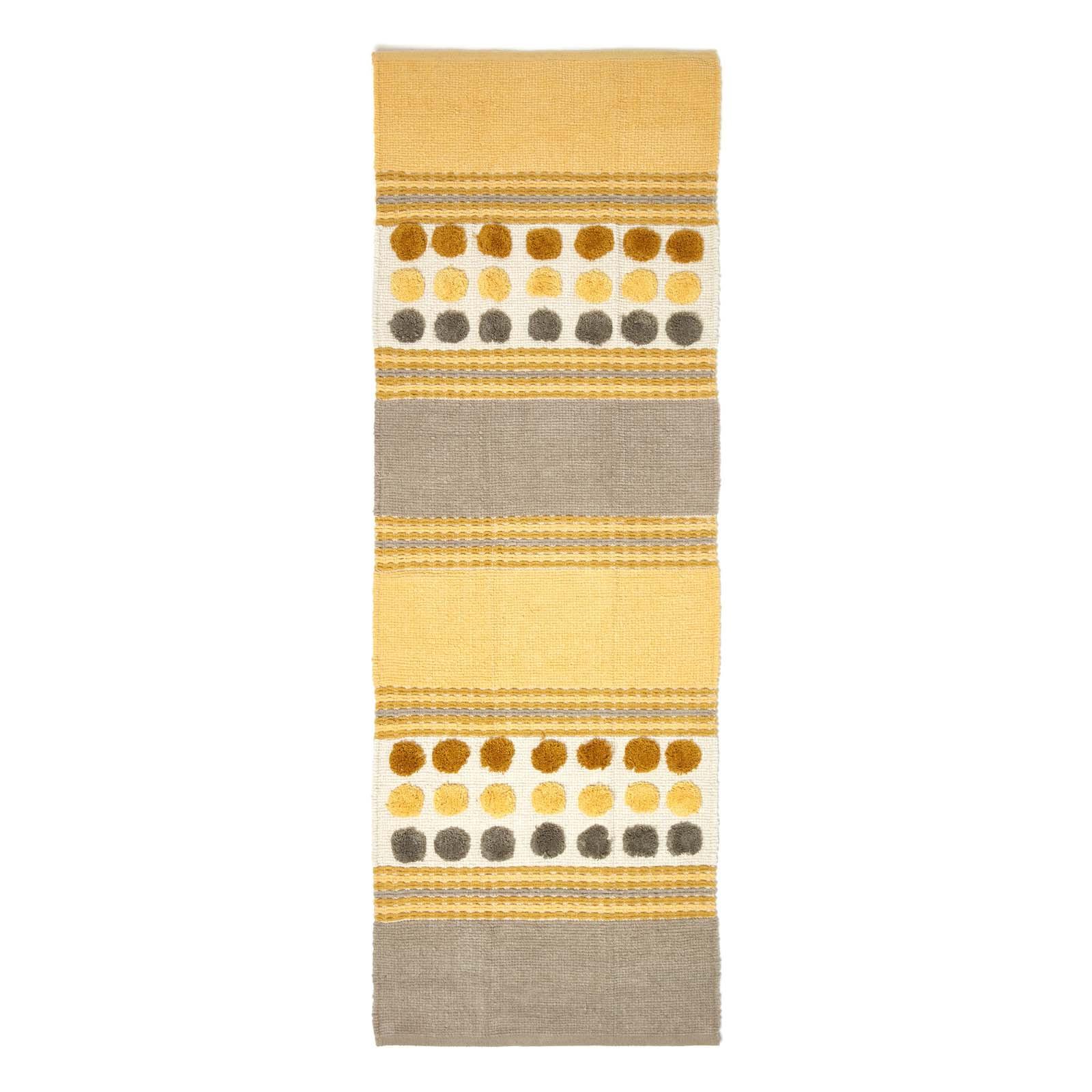 BAUMWOLL-TEPPICHLÄUFER Chenille gemustert 66/200 cm - Currygelb, Textil (66/200cm) - Homescapes
