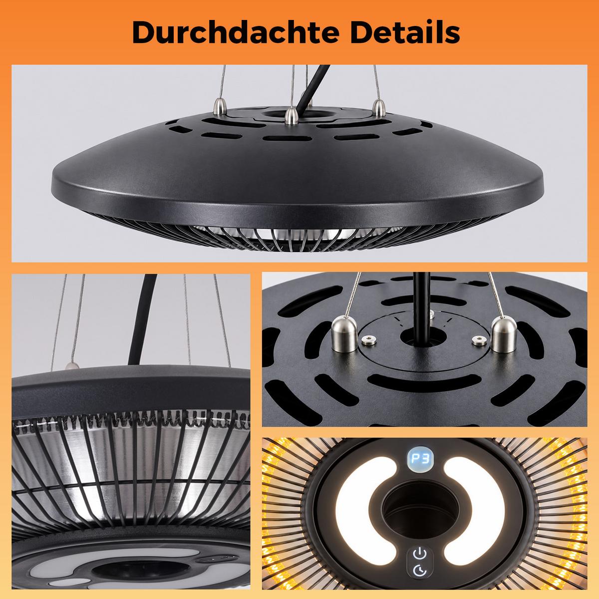 INFRAROTHEIZUNG Jyntar 42/42/59 cm - Schwarz, Metall (42/59/42cm) - ZMH