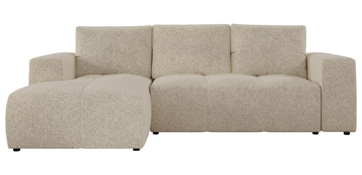 ECKSOFA MONIVA Creme Strukture - Links - Creme/Schwarz, Textil (164/266cm) - MKS