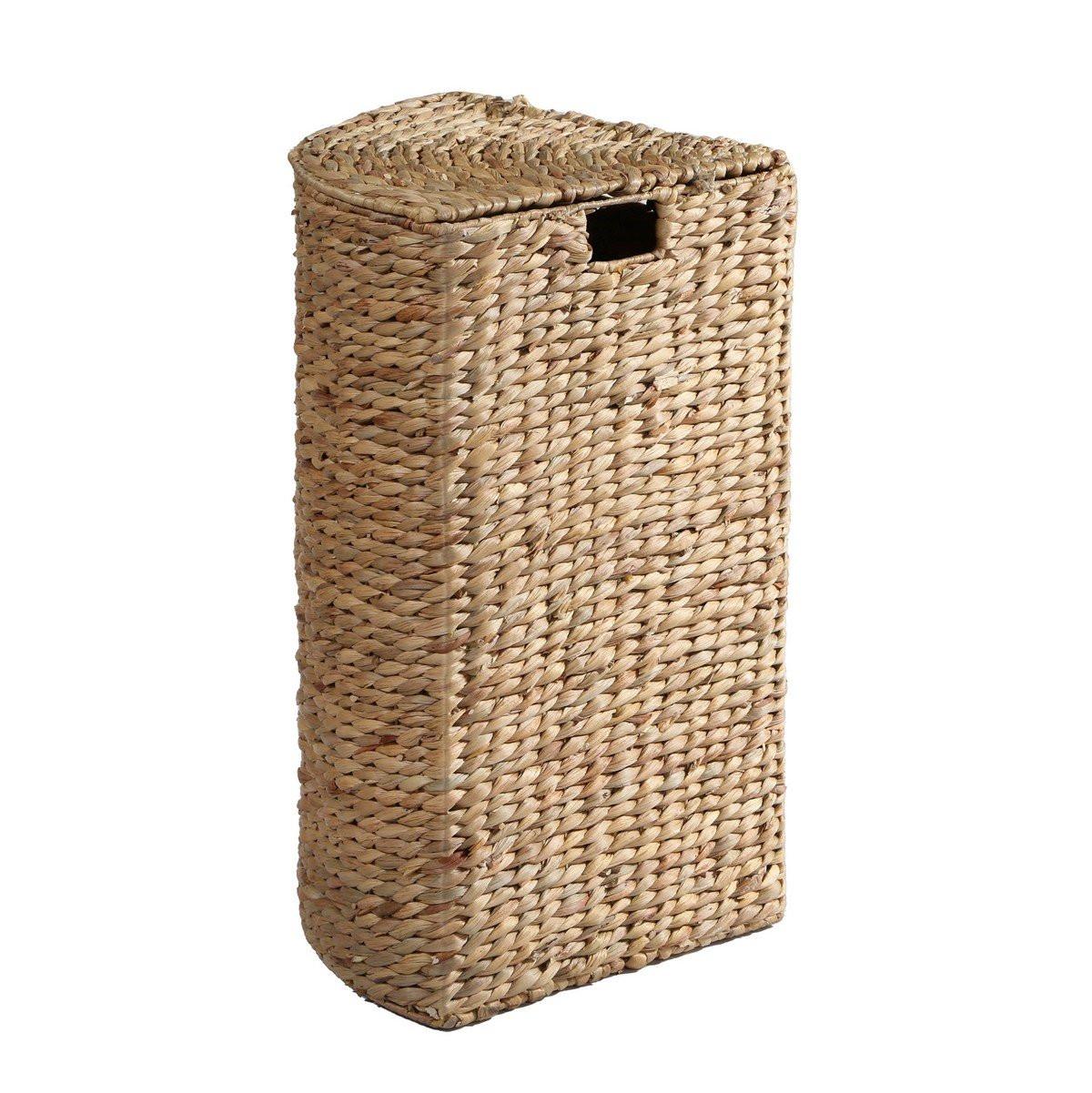 ECK-WÄSCHEKORB aus Wasserhyazinthe - H66 cm - Apfelbaumfarben, Naturmaterialien (40/65/40cm) - Calicosy