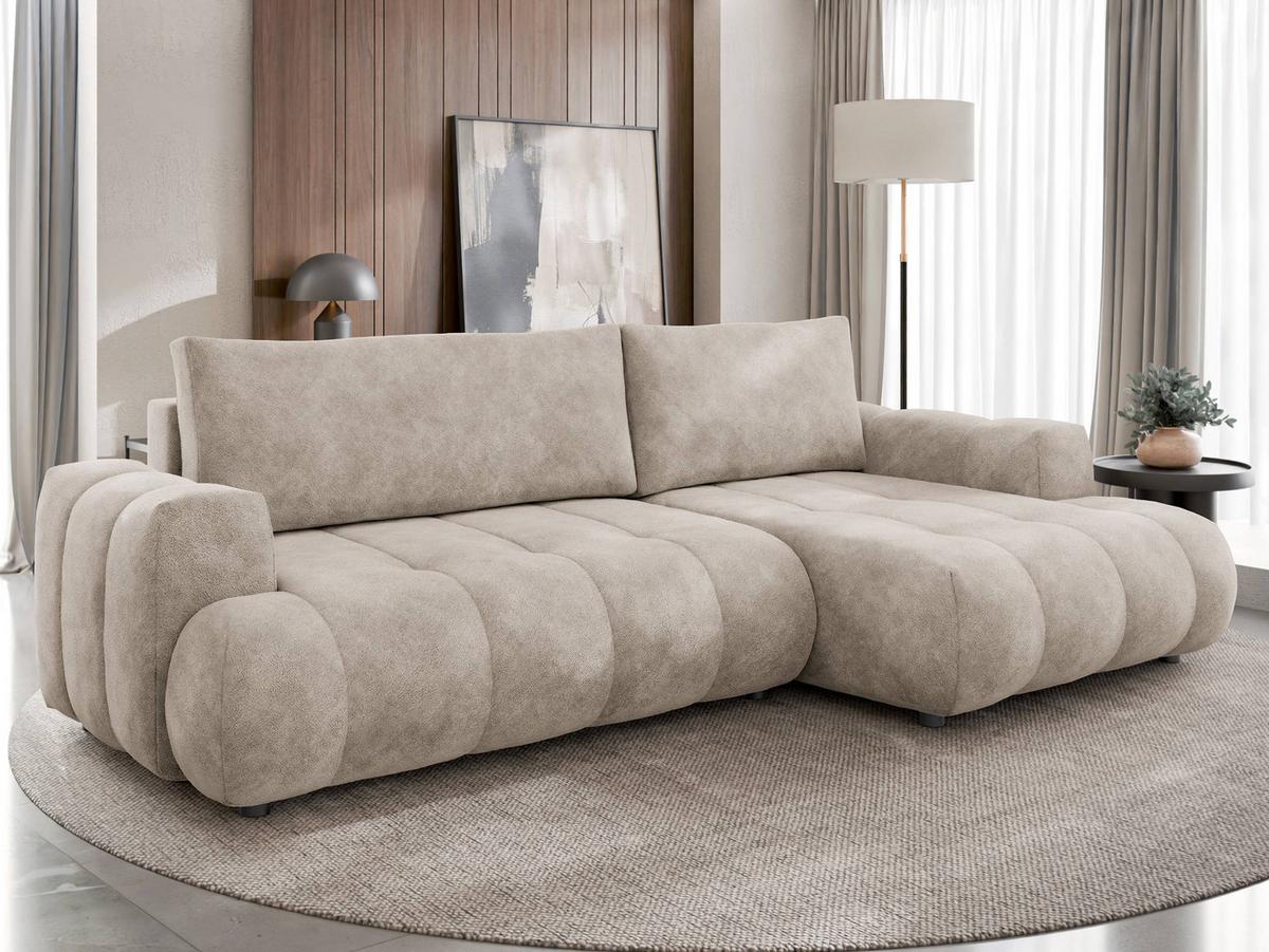 ECKSOFA Haiti, Seite: Rechts 2R+LC - Schwarz/Mokka, Holz/Textil (156/276cm) - MIRJAN24