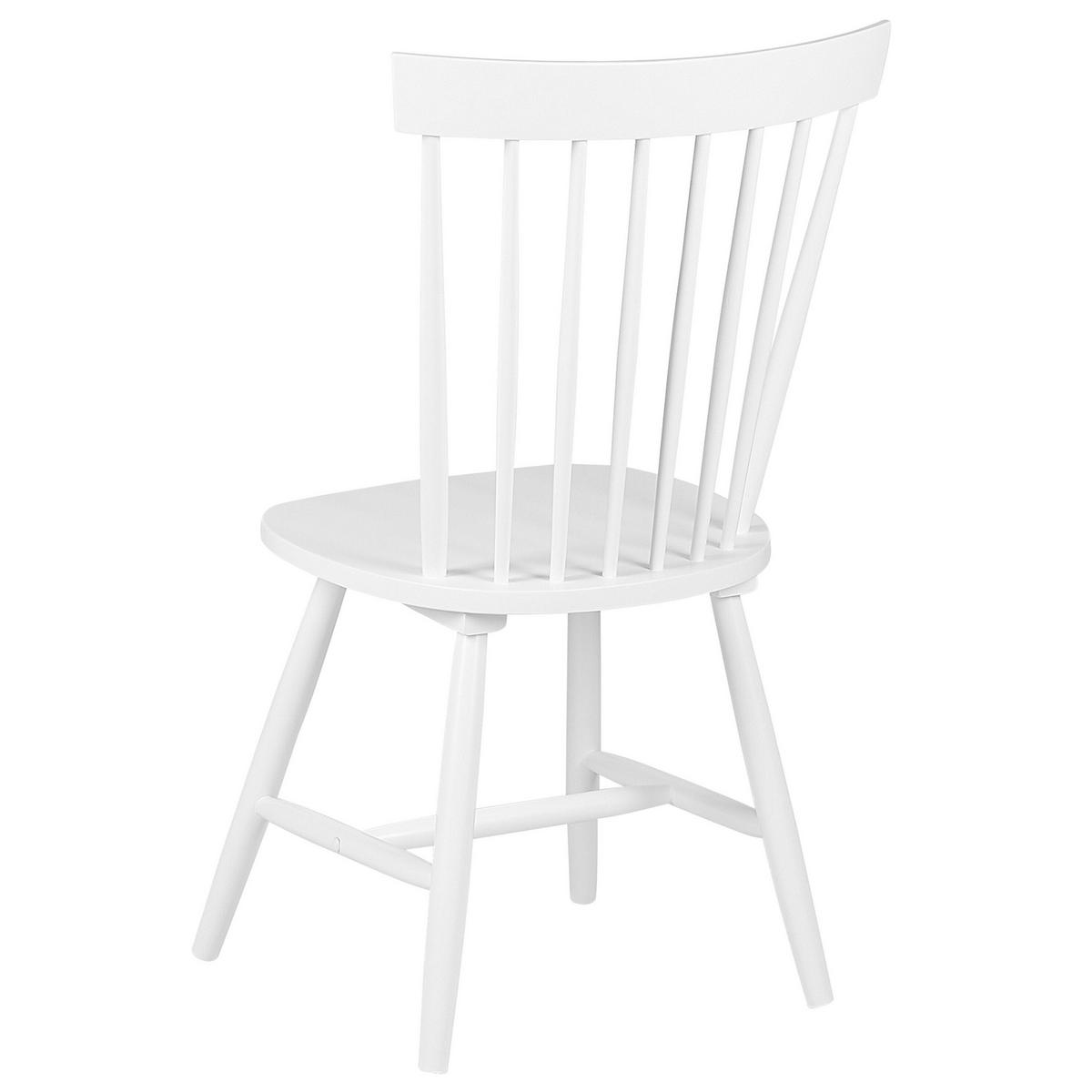 STUHL 2er-Set Gummibaumholz Weiß Burges - Weiß, Holz (51/92/46cm) - Beliani
