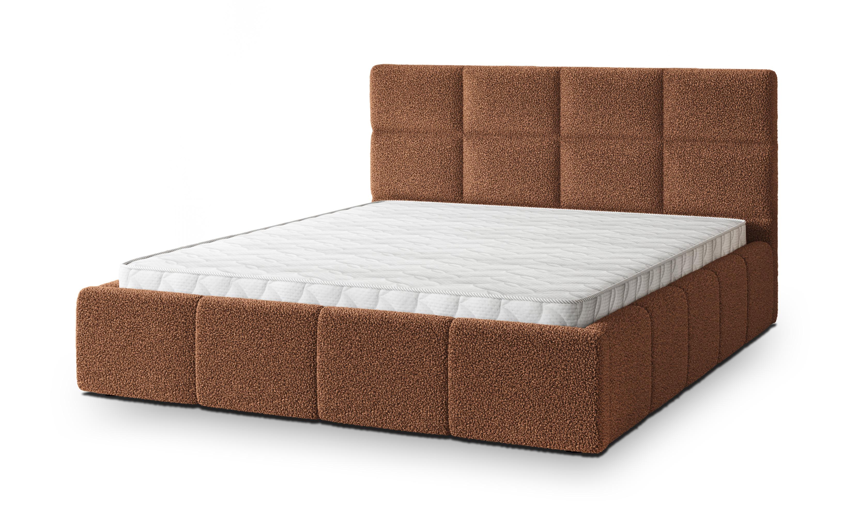 POLSTERBETT COMO Q 200x200 cm mit Bettkästen - Kupferfarben - Kupferfarben, Holz/Textil - MASSENO
