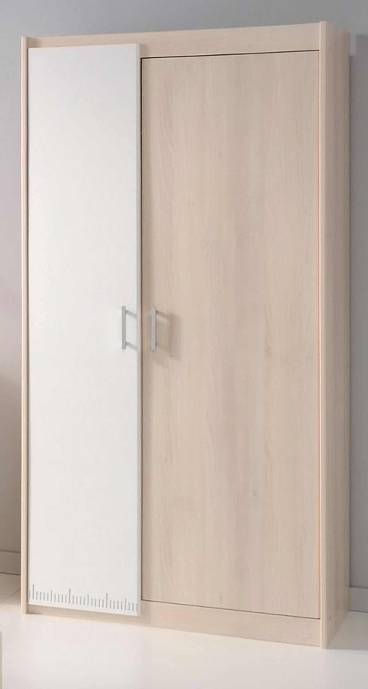 KINDERZIMMER Jugendzimmer Komplett-Set 5-tlg. Kleiderschrank Schreibtisch Bett 90x200 - Silberfarben/Weiß, Holz/Holzwerkstoff (203/180/123cm) - Parisot Meuble