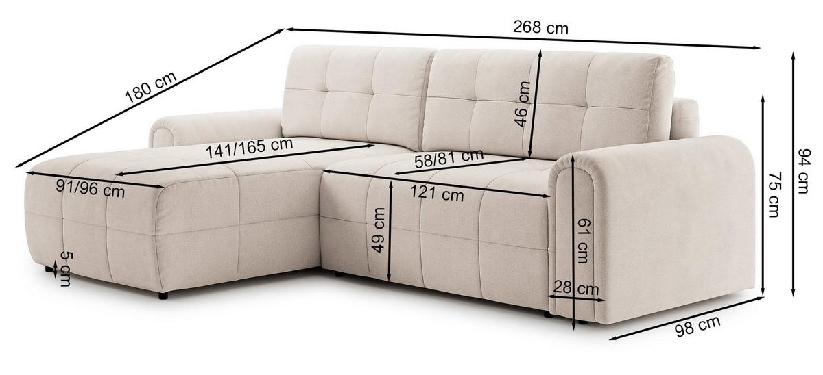 ECKSOFA Simolla Anthrazit links - Dunkelgrau/Schwarz, Kunststoff/Textil (268/180cm) - Selsey