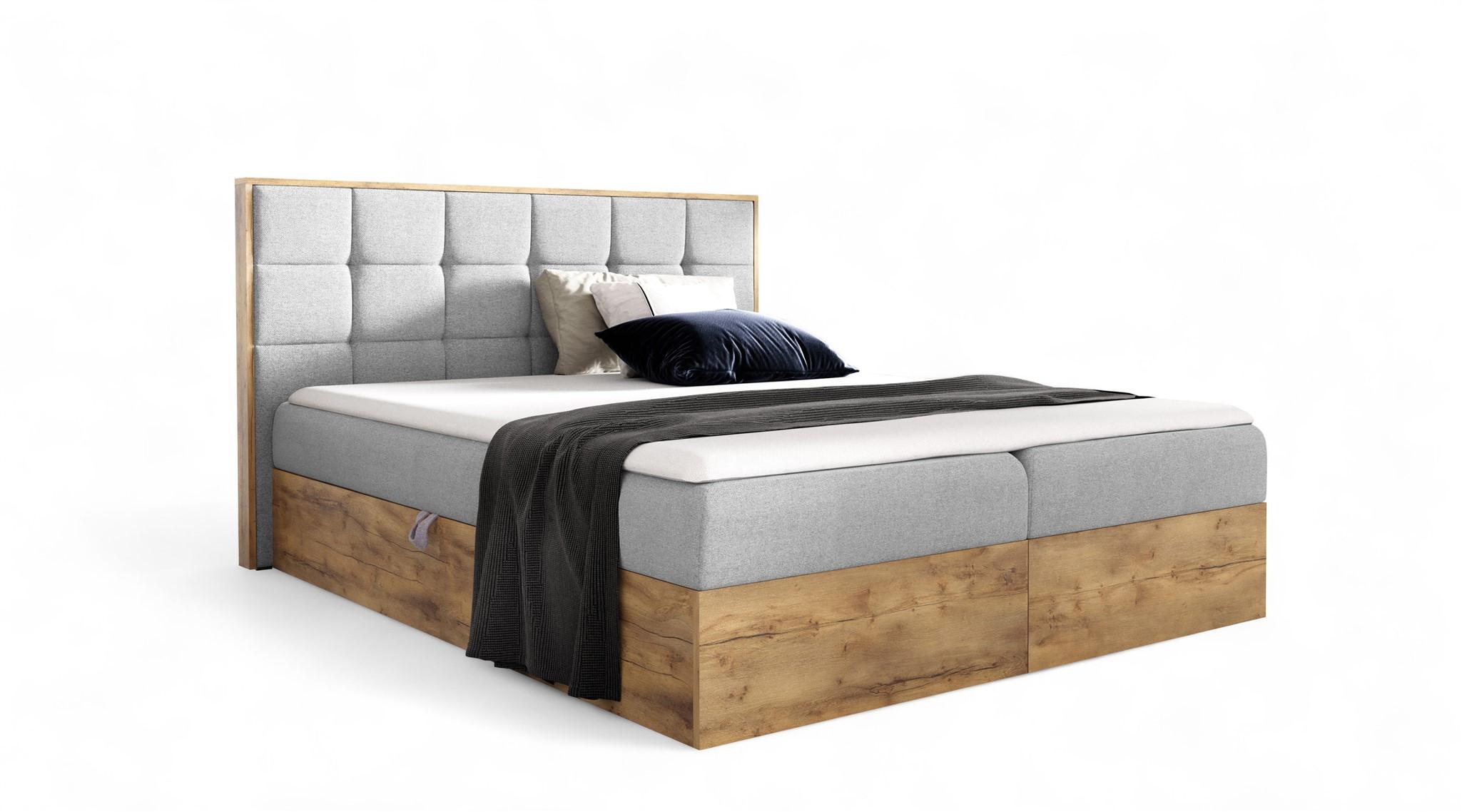 BOXBETT Kalypso Faro - Hellgrau, Holzwerkstoff/Textil (180/200cm) - Fun Möbel