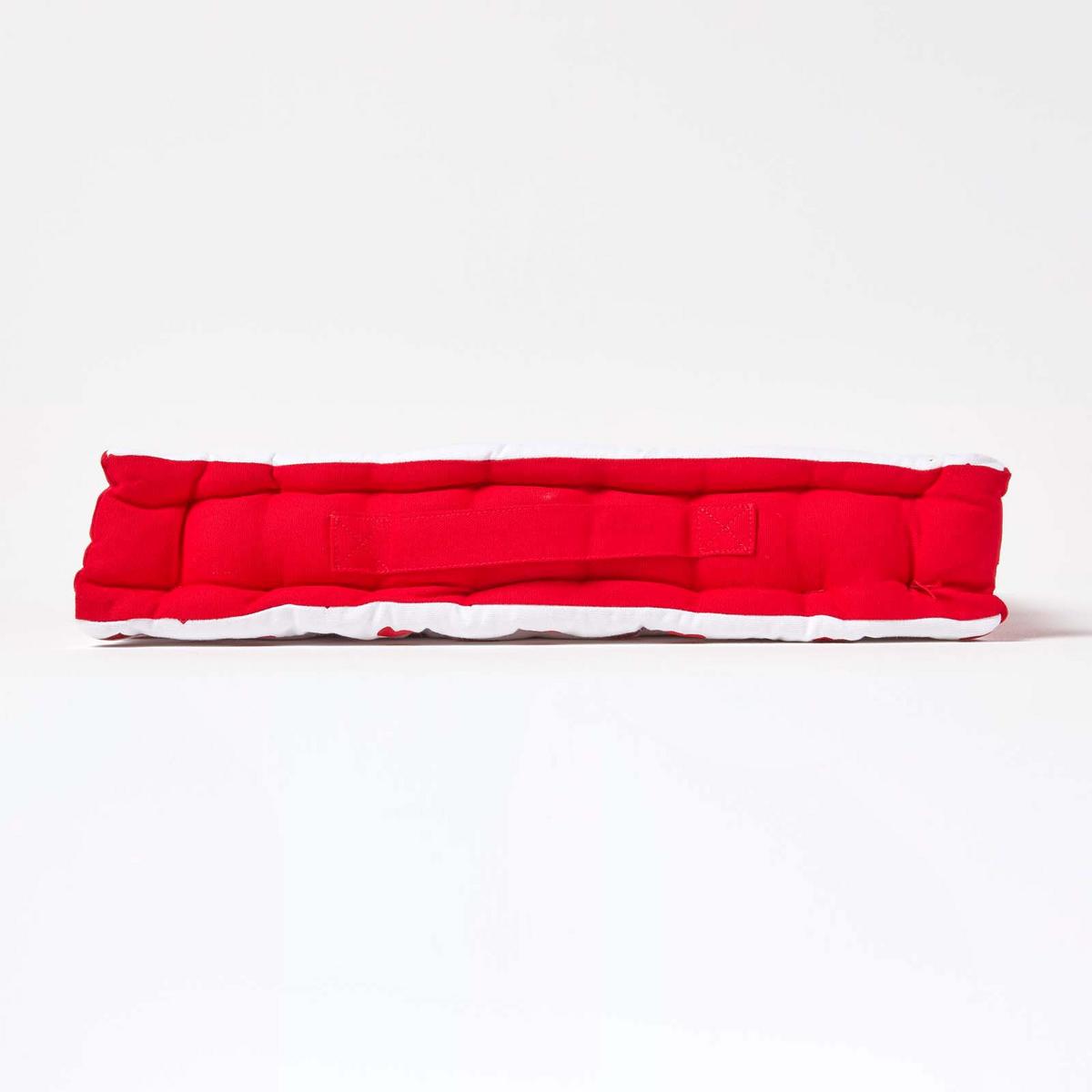 SITZKISSEN rot-weiß mit Herz-Muster 50/50/10 cm - Rot, Textil (50/50/10cm) - Homescapes