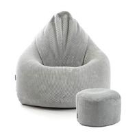 SITZSACK Cord mit Hocker Der Tagträumer - Grau, Textil (180/80/80cm) - Mokebo