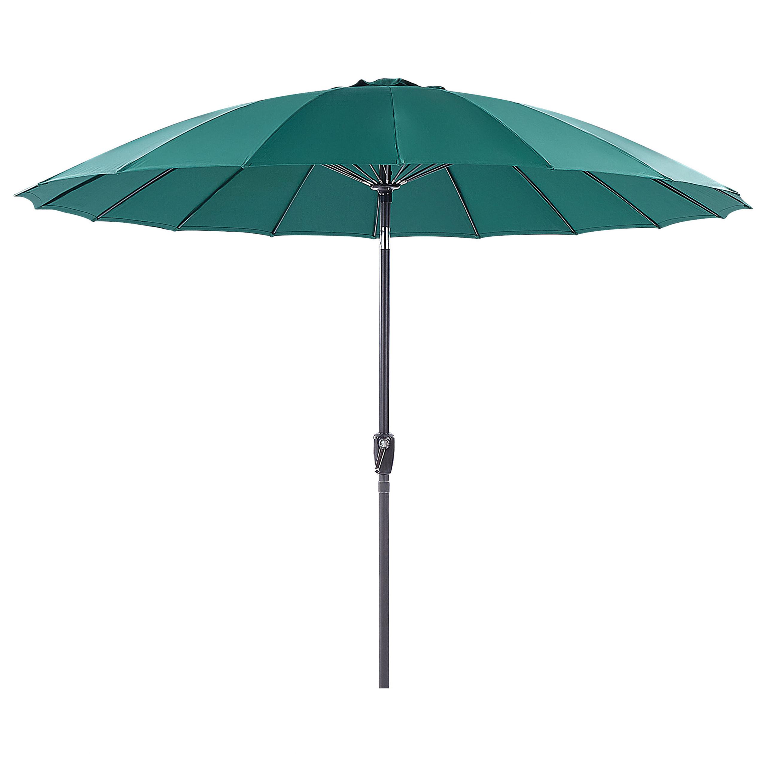 SONNENSCHIRM Smaragdgrün 255 cm Baia - Schwarz/Grün, Textil (255/255cm) - Beliani