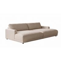 BIG SOFA MARLIN Beige Bouclé - Beige/Schwarz, Kunststoff/Textil (262/80/168cm) - KAWOLA