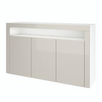 SIDEBOARD Valencia Sandgrau Hochglanz / Sandgrau Hochglanz - Sandfarben, Holzwerkstoff (155/92/40cm) - Vladon