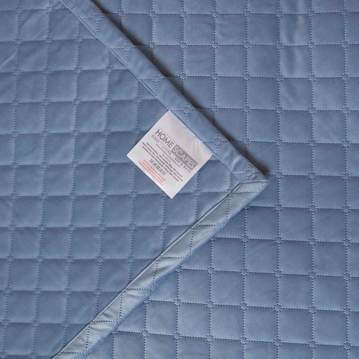 SAMT-WOHNDECKE 150/200 cm, gesteppt - Blau, Textil (150/200cm) - Homescapes