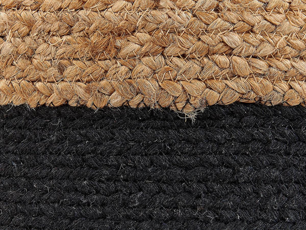 POUF Dalama 46/46/48 cm - Schwarz, Naturmaterialien/Textil (46/48/46cm) - Beliani