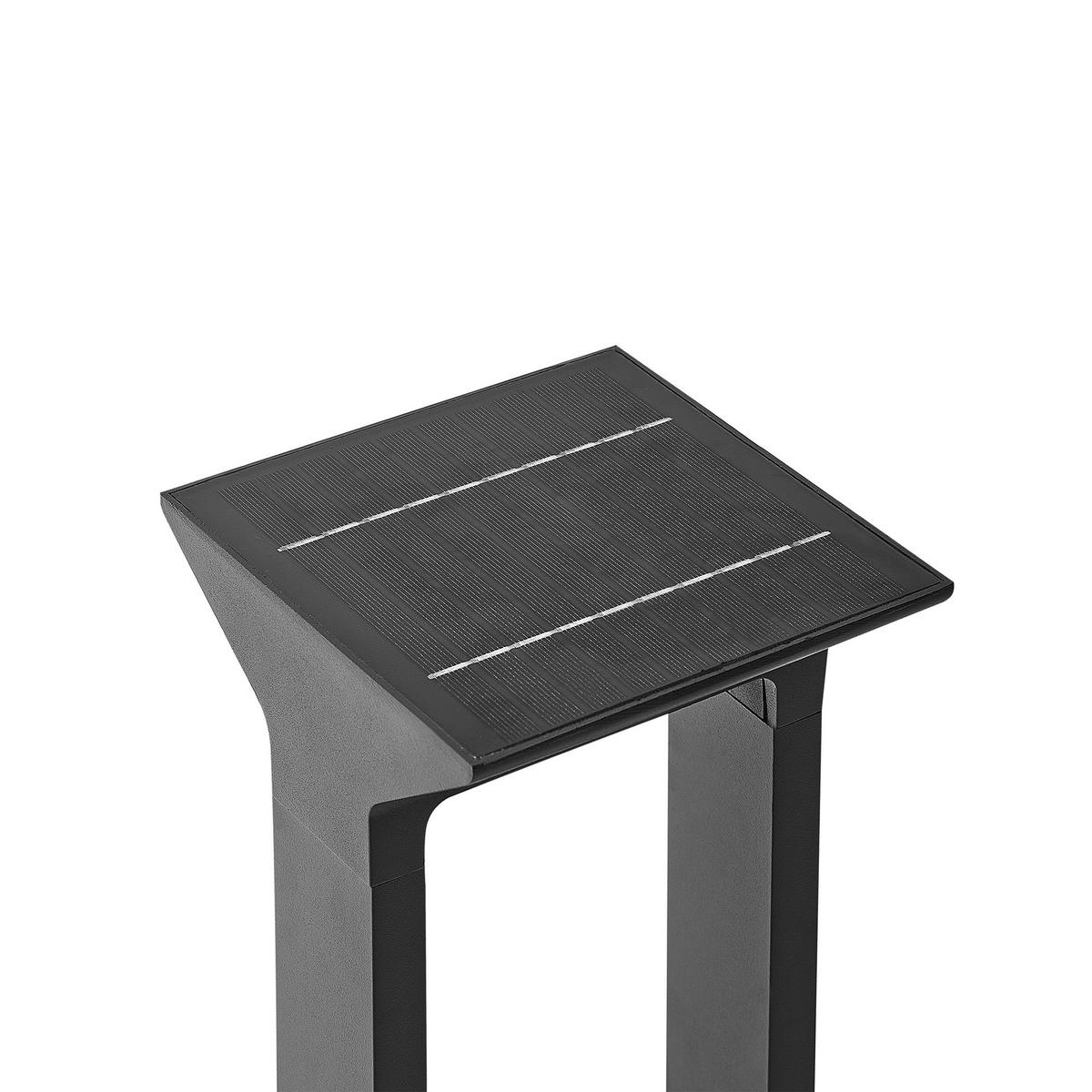 SOLAR-LED-POLLERLEUCHTE Schwarz Malden - Schwarz, Metall (17/17/60cm) - Beliani