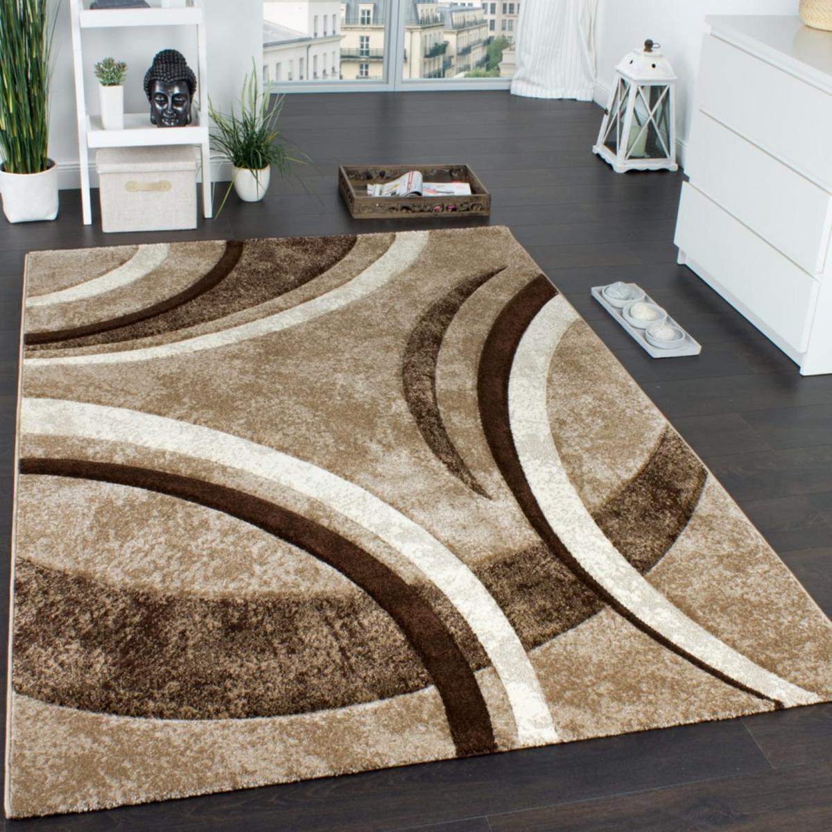 KURZFLORTEPPICH, abstrakt, Florhöhe 12 mm, Braun, 80 x 150 cm - Braun, Textil (150/80cm) - KADIMA DESIGN