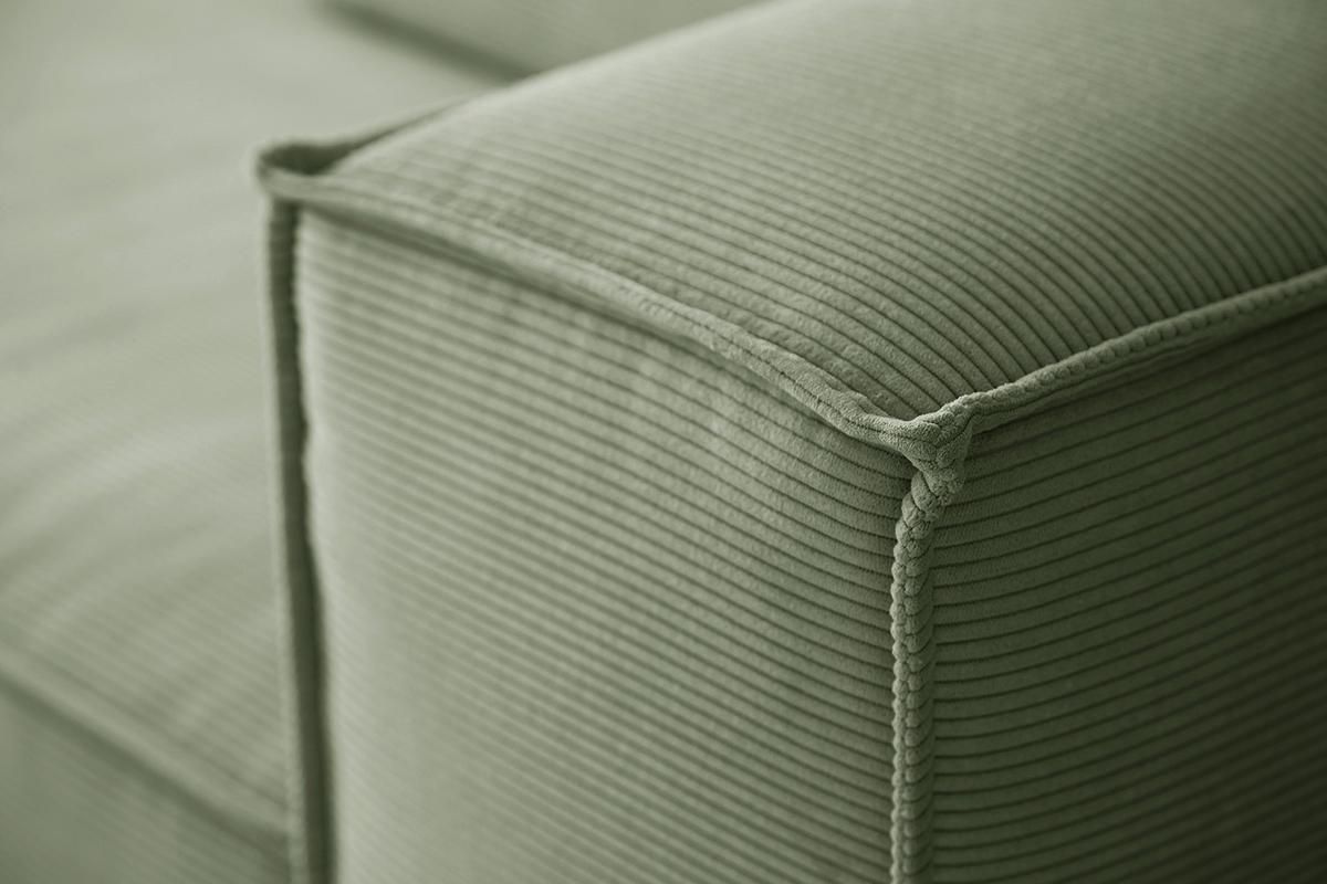 SOFA CARMO Grün Cord - Schwarz/Olivgrün, Kunststoff/Textil (306/68/118cm) - KAWOLA