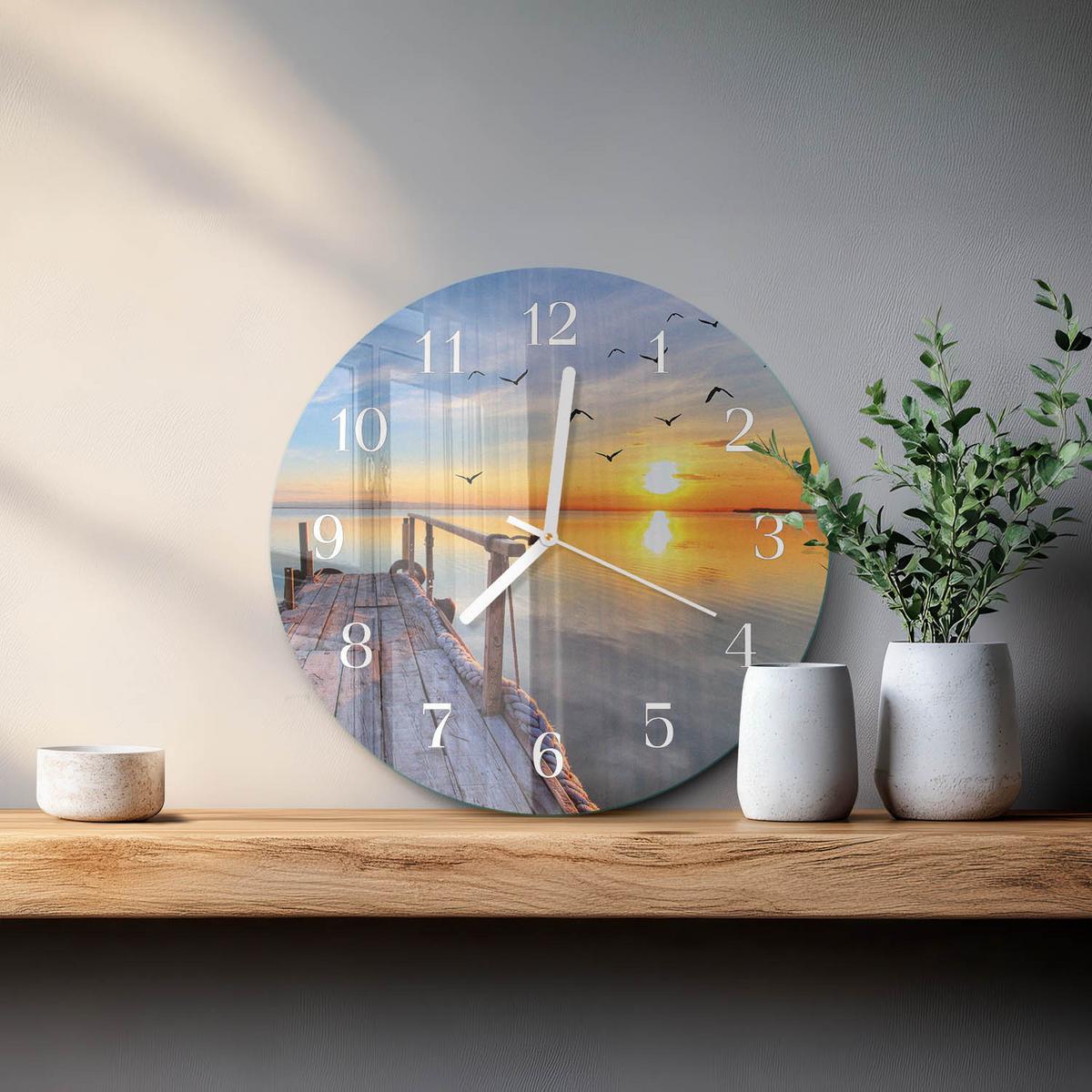 WANDUHR aus Glas Ø30 cm - Pier - Multicolor, Glas (30/30/0.4cm) - TULUP