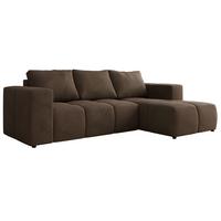 ECKSOFA MONIVA Braun Velvet - Rechts - Schwarz/Braun, Kunststoff/Textil (266/164cm) - MKS