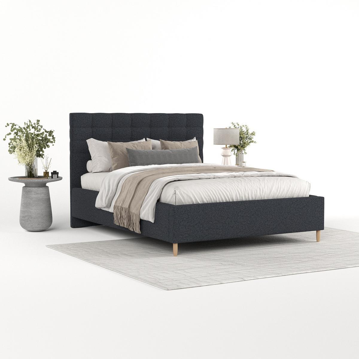 POLSTERBETT Soma 120/200 cm Anthrazit im Riva Stoff - Anthrazit/Naturfarben, Holz/Holzwerkstoff (120/200cm) - AltaBeds