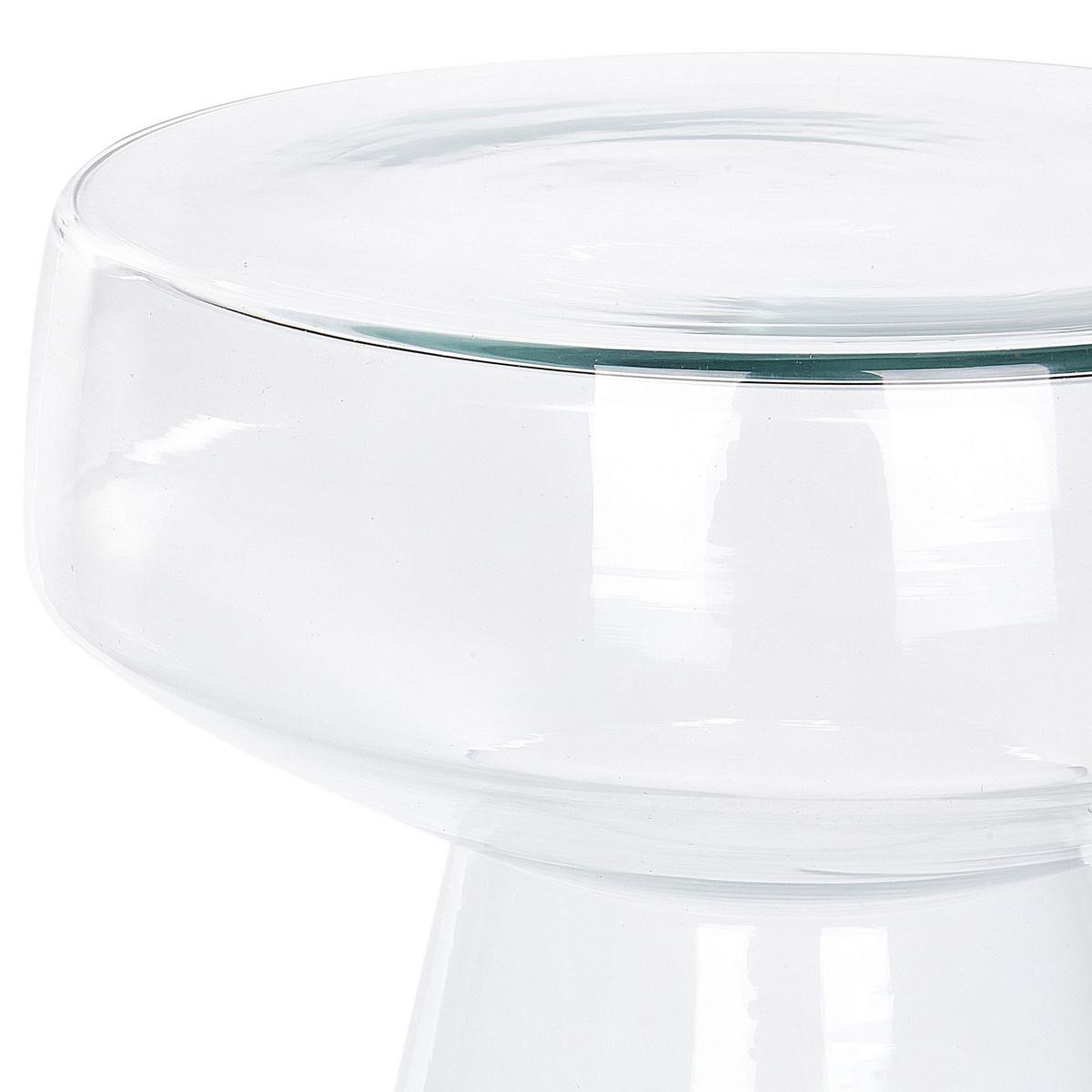 BEISTELLTISCH 2er-Set Glas transparent rund Laguna/Caldera - Transparent, Glas (37/37/43cm) - Beliani
