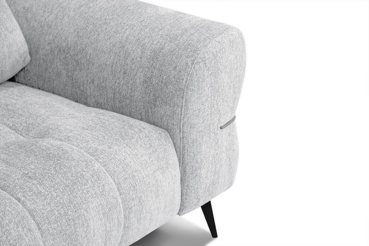 SOFA SALVINI 3-Sitzer, hellgrau - Hellgrau/Schwarz, Holzwerkstoff/Textil (176/88/99cm) - Wozimo