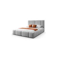 POLSTERBETT ELENA 140x200 cm Hellgrau (Anthology 15), 34 Holzlatten, Kopfteil 108 cm - Grau, Textil (140/200cm) - Lookway