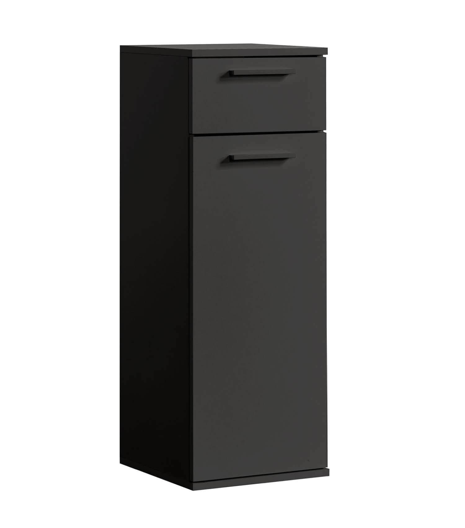 BAD-BEISTELLSCHRANK Der Matrose - Anthrazit/Schwarz, Holzwerkstoff (33/91/34cm) - Mokebo