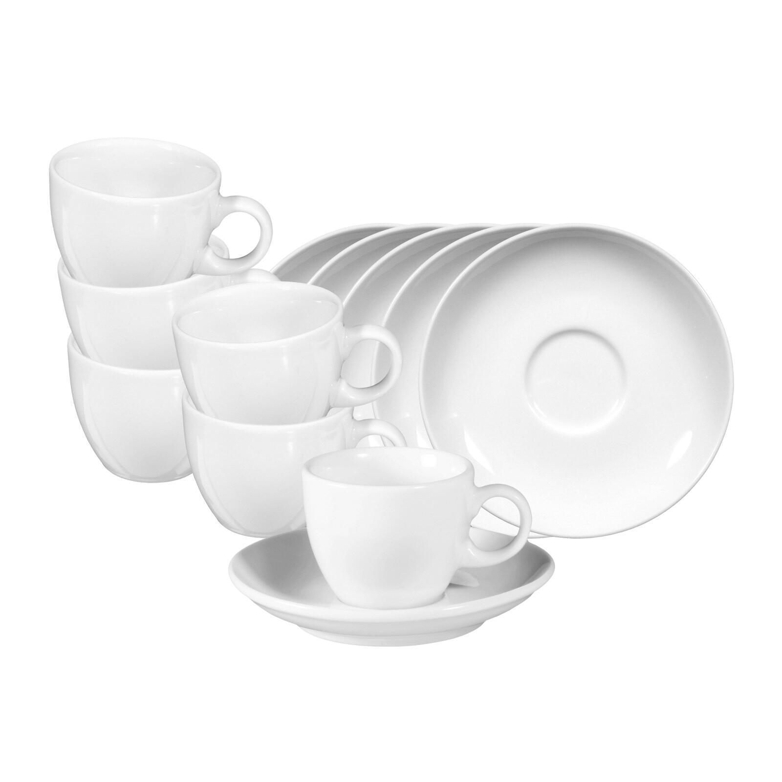 ESPRESSOTASSEN MIT UNTERTASSEN VIP. weiß 90 ml 6er Set - Weiß, Keramik (0.09L) - Seltmann Weiden