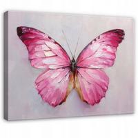 LEINWANDBILD Schmetterling Beton Rosa 120x80 cm - Multicolor, Holzwerkstoff (120/80cm) - Wallarena