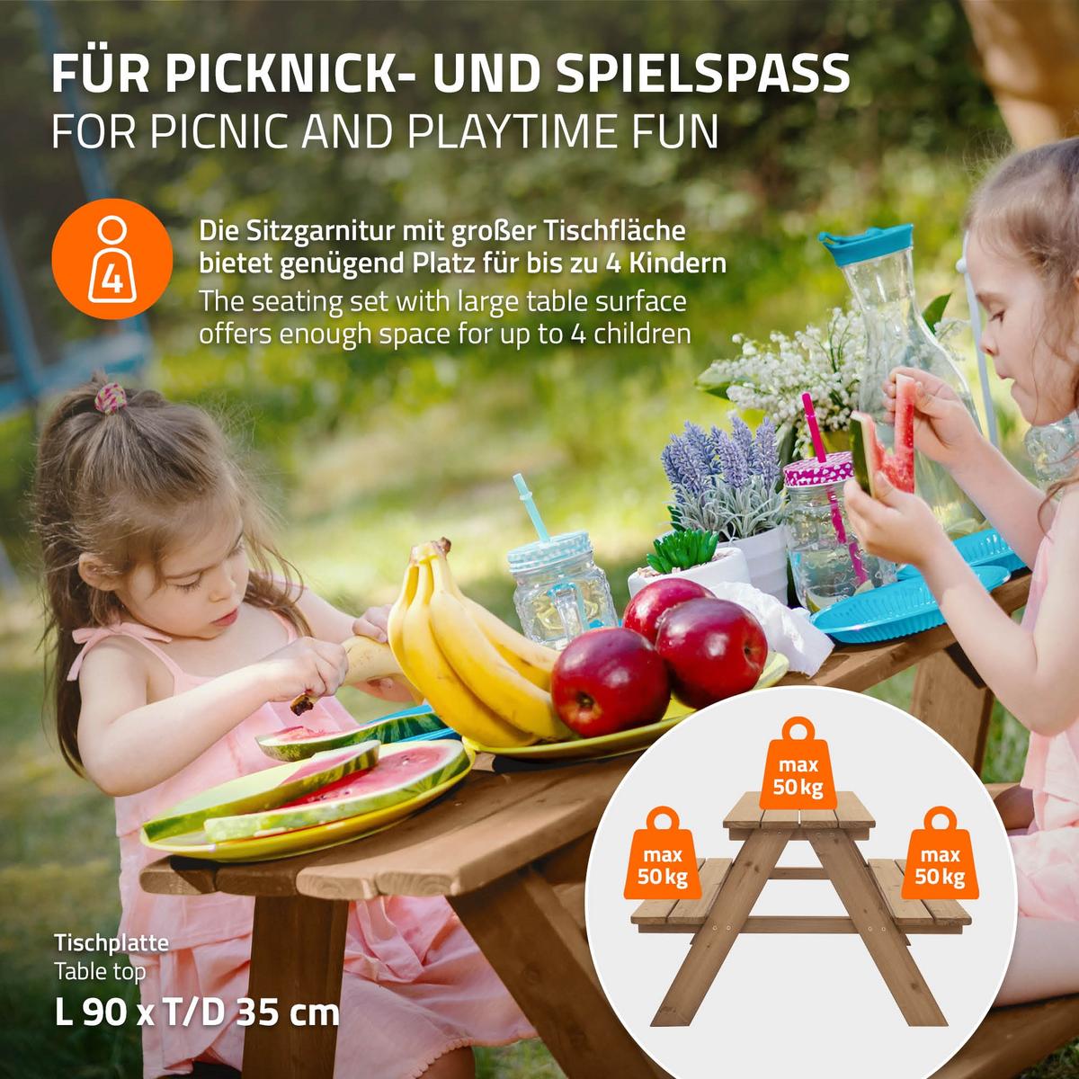KINDERSITZGARNITUR Braun aus Massivholz - Braun, Holz - ML-DESIGN